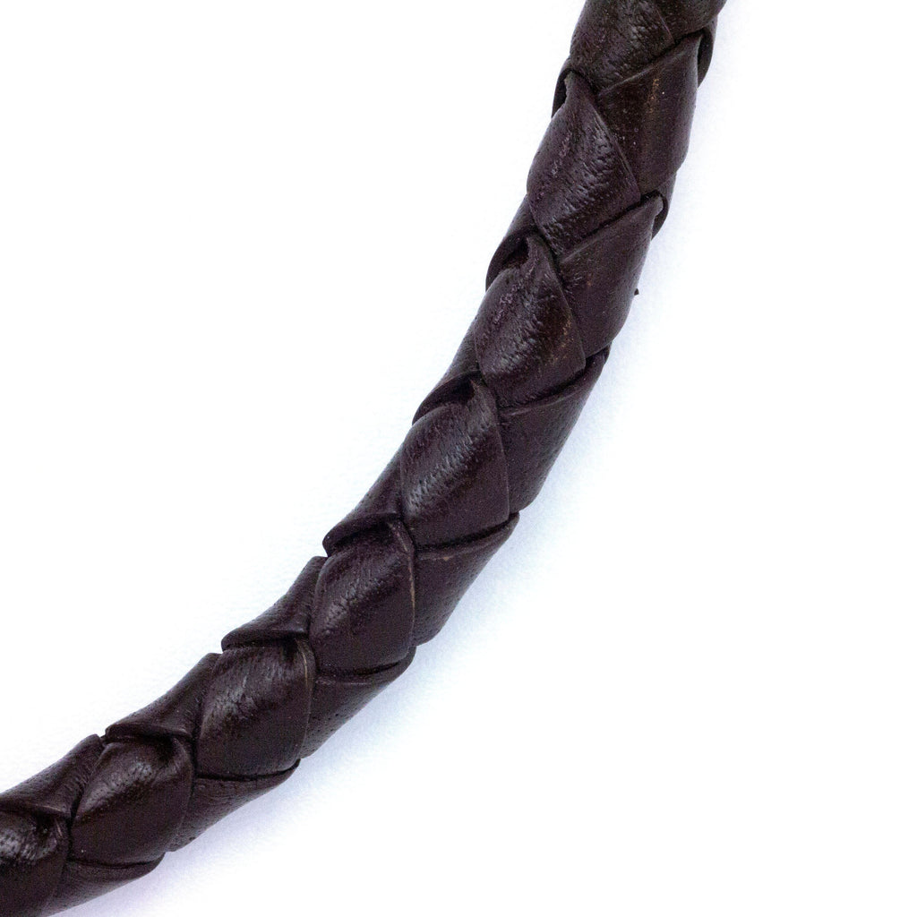 8.2mm Braided Black, Brown or Natural Indian Leather Cord - By The Foot