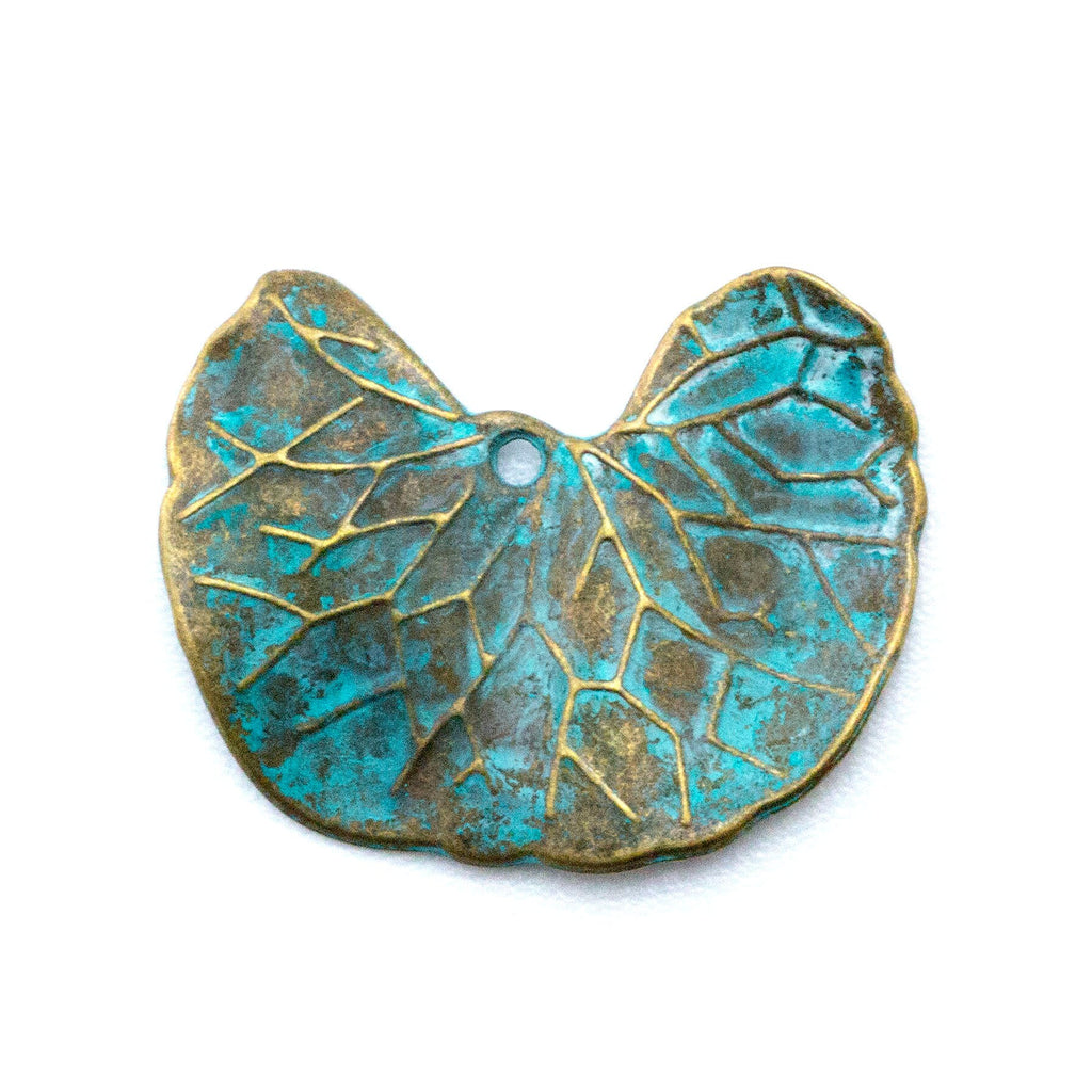 Lily Pad Verdigris Pendant - 27mm X 22mm