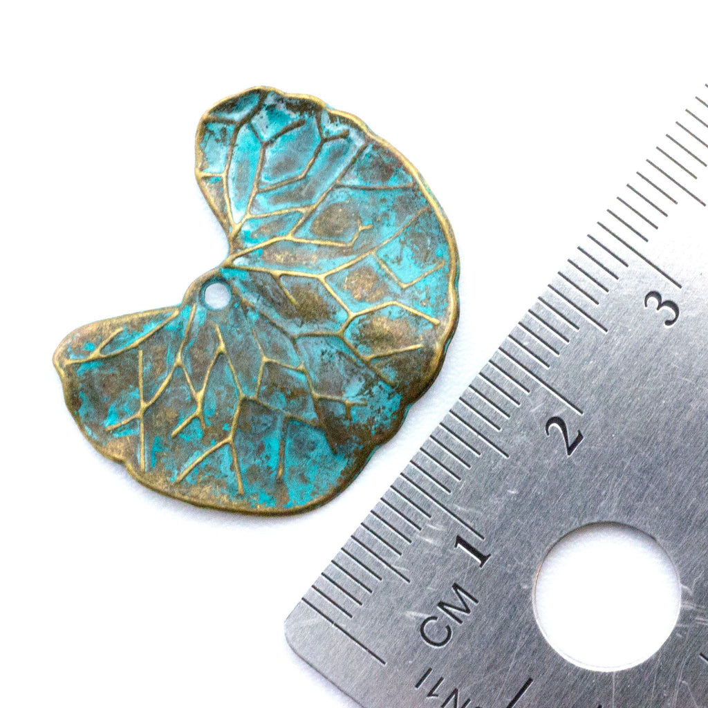 Lily Pad Verdigris Pendant - 27mm X 22mm