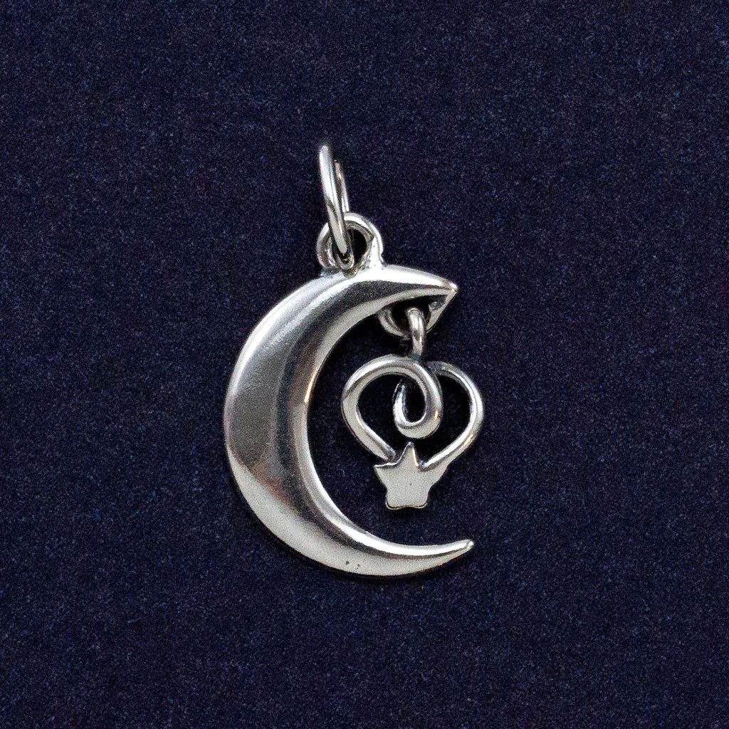 I Love You to the Moon and Back Sterling Silver Pendant - 12mm X 10mm