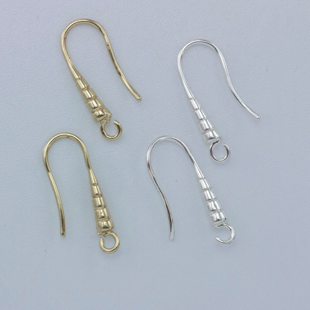 2 pairs - Unicorn Horn Ear Wires in 19 gauge - Silver and Gold Plated