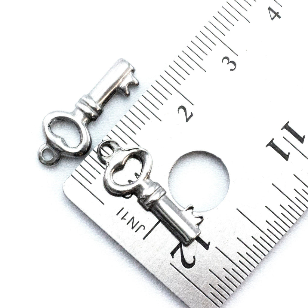 1 Stainless Steel Key Charm - 17mm x 8mm - 100% Guarantee