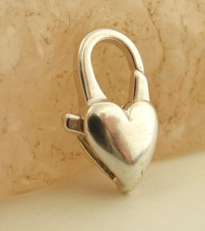 1 Sterling Silver Heart and Arch Lobster Clasp - Shiny, Antique or Black - Best Commercially Made - You Pick Size - 100% Guarantee