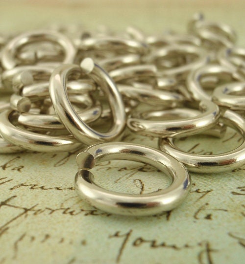 100 Nickel Silver Jump Rings - Handmade in Your Choice of Gauge 10, 12, 14, 16, 18, 20, 22, 24 and Diameter