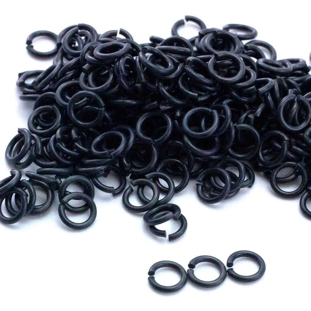 100 Glossy Black Anodized Niobium Jump Rings in Your Pick of Diameter 12, 14, 16, 18, 20, 22, 24 gauge
