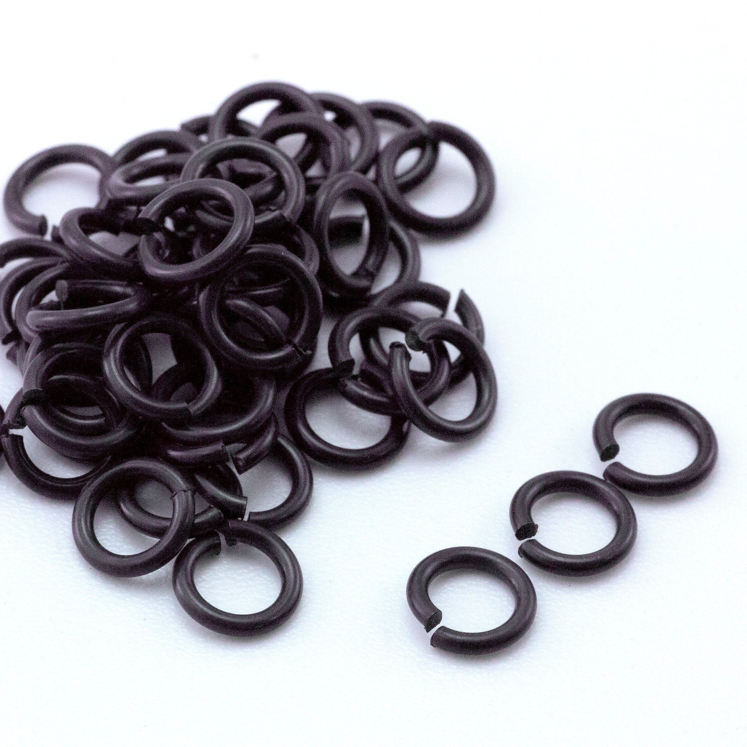 100 Glossy Black Anodized Niobium Jump Rings in Your Pick of