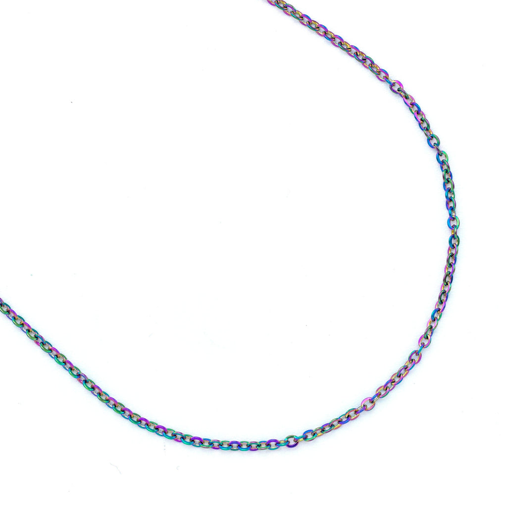 2mm Rainbow Anodized Stainless Steel Cable Chain