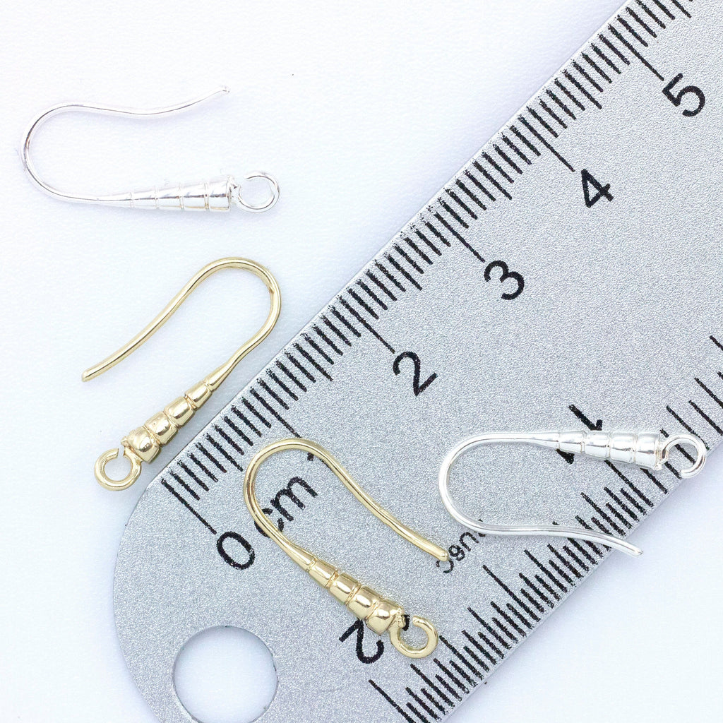 2 pairs - Unicorn Horn Ear Wires in 19 gauge - Silver and Gold Plated