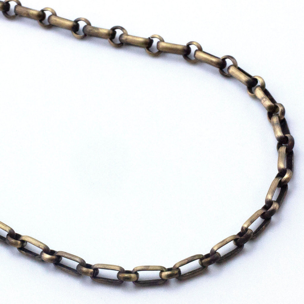 Solid Brass Long Short Chain - 5mm Links - Oval Cable Chain -By the Foot or Finished Necklace