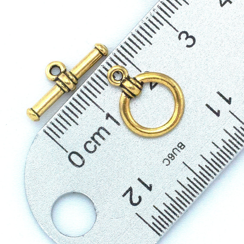 1 Simple Ball End Toggle Clasp - 12mm in Antique Copper, Antique Gold, Antique Silver or Gunmetal