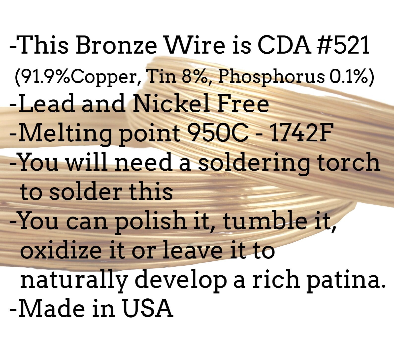 Bronze Round Wire, 4-Oz. Spool, Dead-Soft - RioGrande