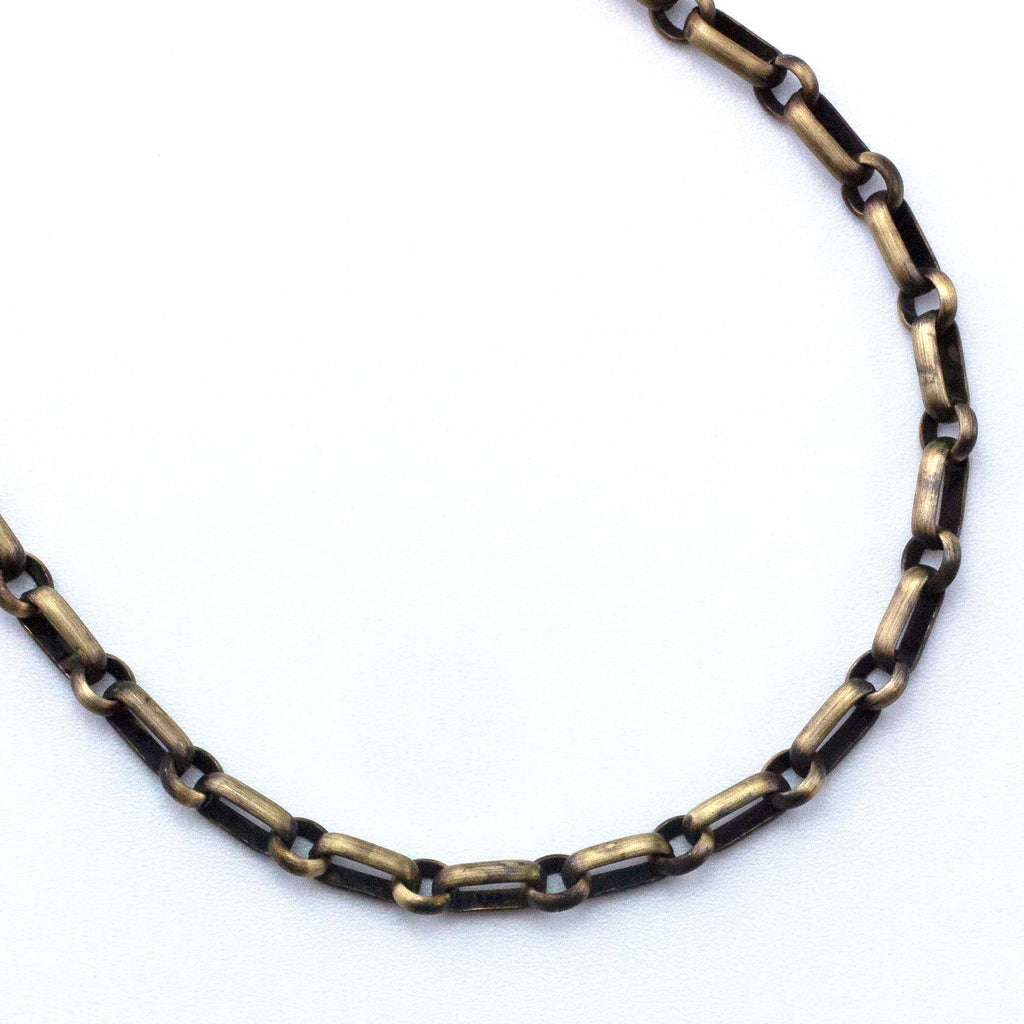 Solid Brass Long Short Chain - 5mm Links - Oval Cable Chain -By the Foot or Finished Necklace