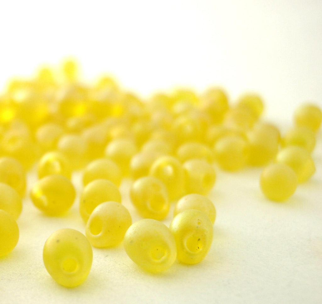 Matte Yellow AB Miyuki Drop Beads - Make Shaggy Bracelets, Rings, Earrings!