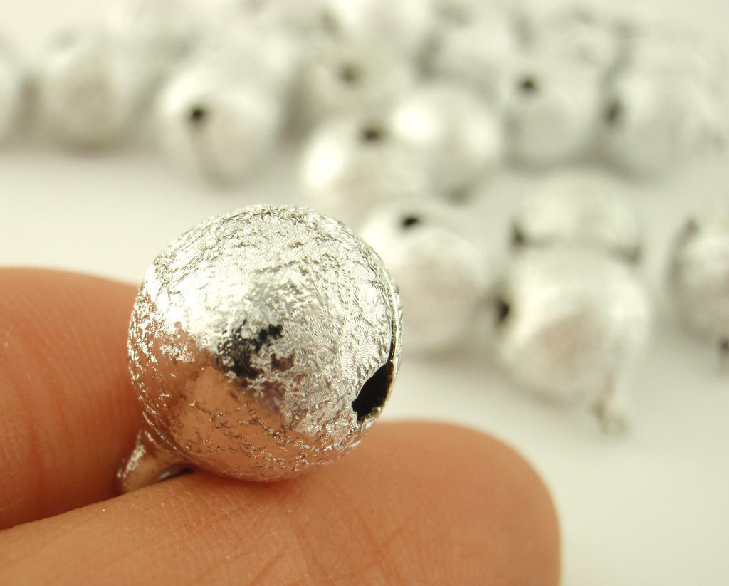 Stardust Textured Bells in 12mm, 14mm or 25mm - These Make Noise - Silver Tone, Gold Tone or Color Mix
