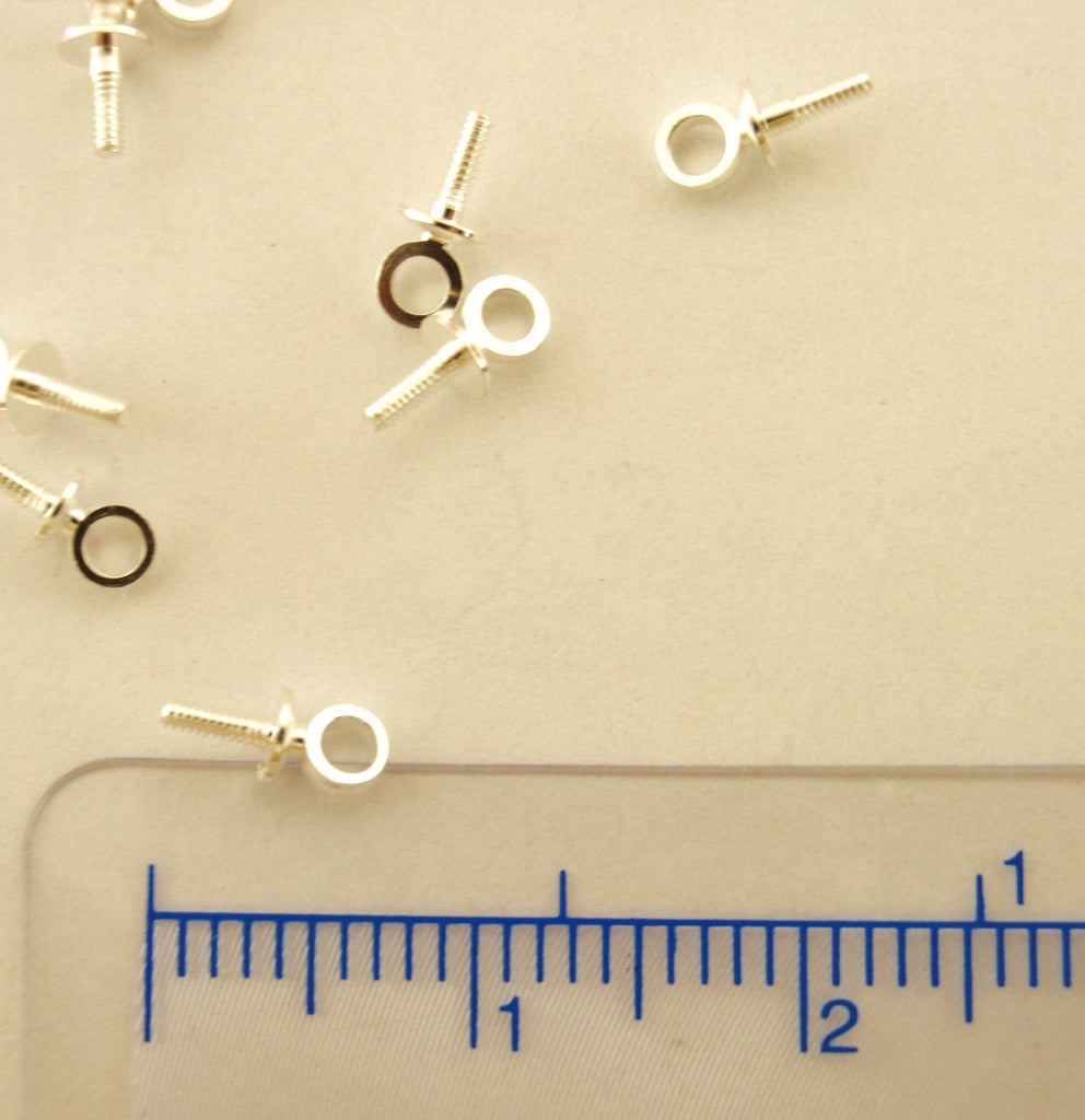 25 Screw Eyes - Silver Plate, Gold Plate or Antique Brass - 7mm X 3mm