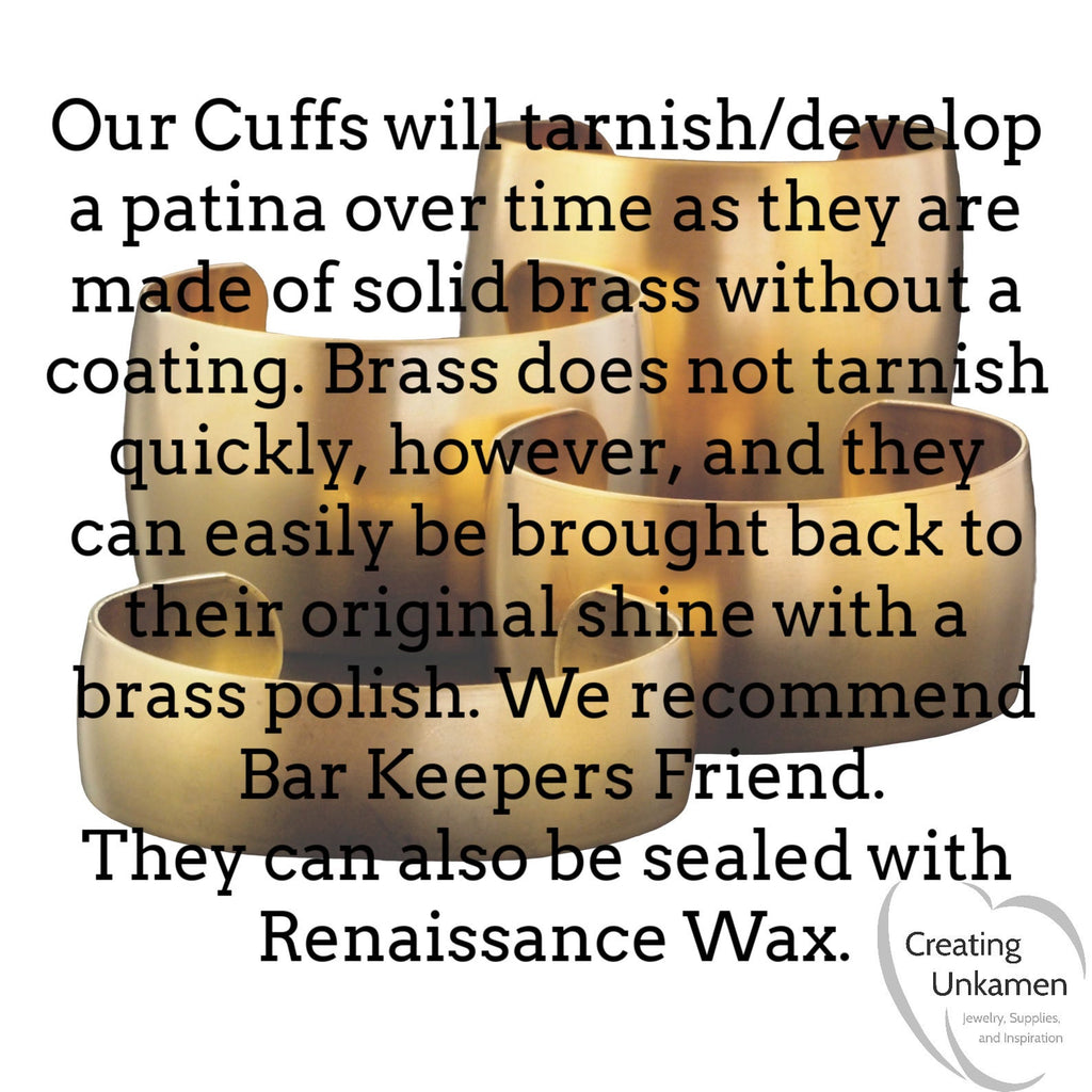 Domed Bangle Cuff Bases in Rich Low Brass - 4 Sizes to Choose From 18.75mm - 50mm