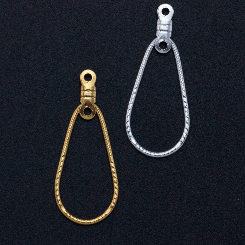 Easy Textured Beading Hoops - Make Economical Earrings - Teardrop, Triangle and Diamond Shaped in Silver Plate and Gold Plate