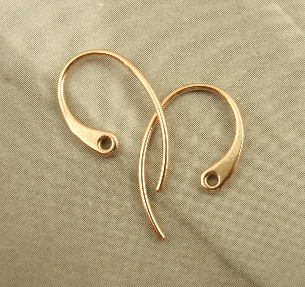 5 Pairs of Solid Bronze or Copper Stunning Ear Wires - 20 gauge - 18mm X 10mm - Made in the USA