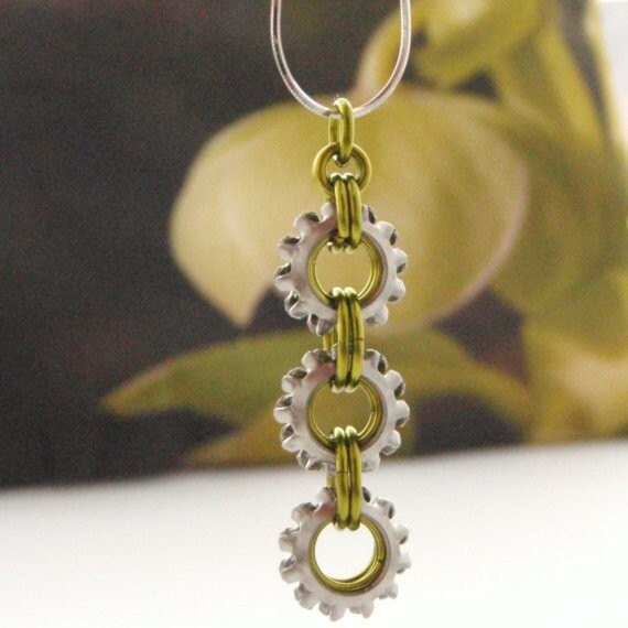 On The Edge Steampunk Earring Kit - Your Choice of Colors - Modern Chainmaille