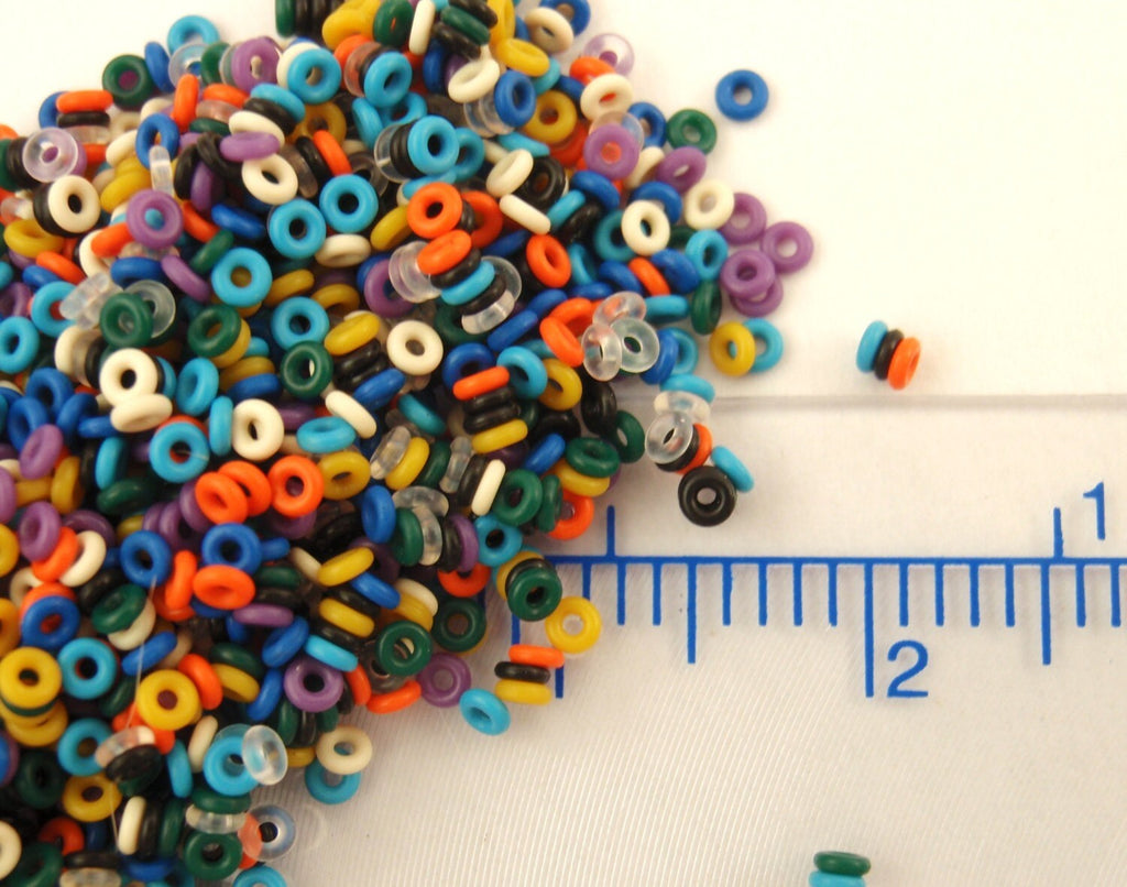 1000 Silicone Jump Rings 24 gauge 1.5mm OD - Teeny Tiny - 12 Colors to Choose From