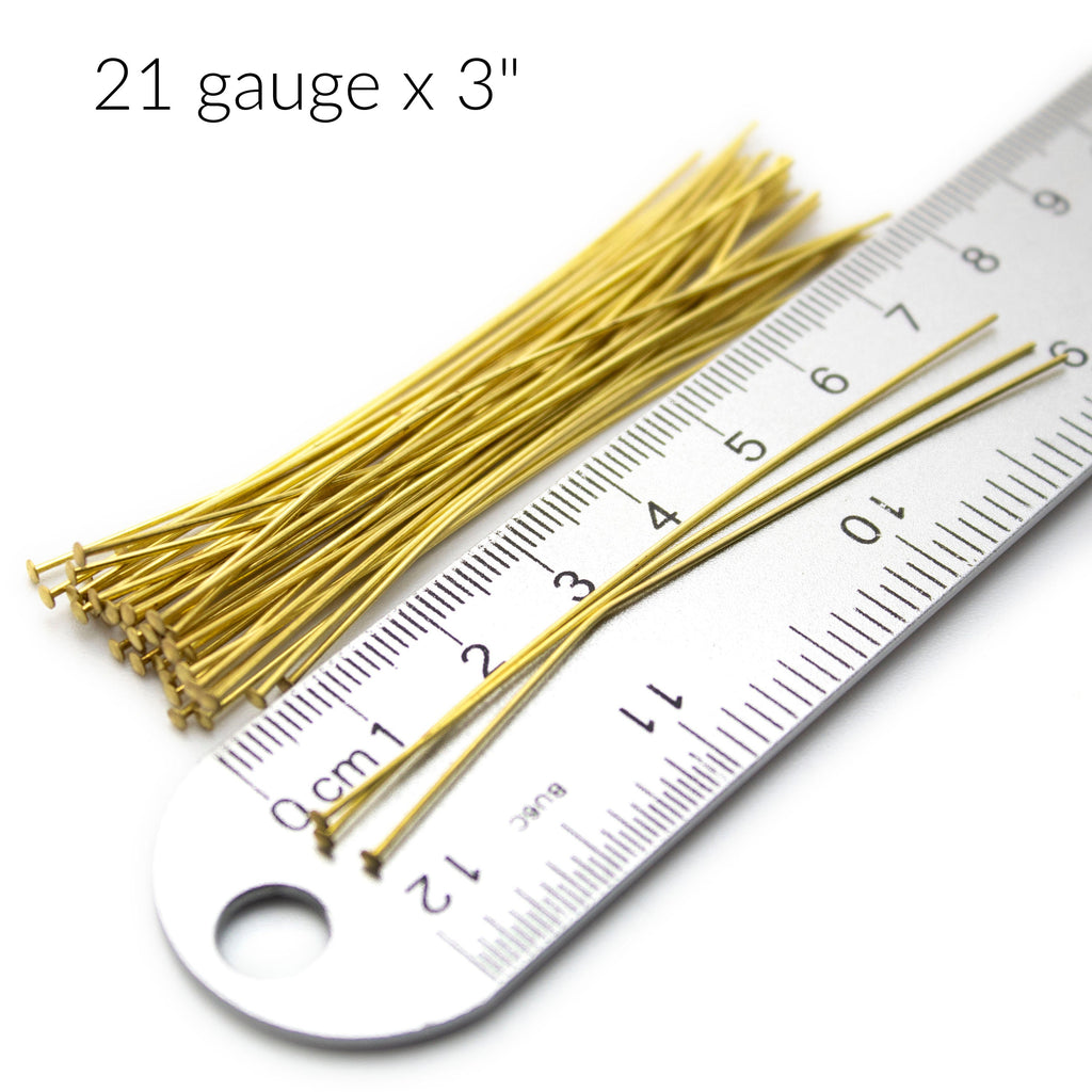 100 Yellow Brass Flat Head Pins - 20, 21, or 24 gauge - These are the Best