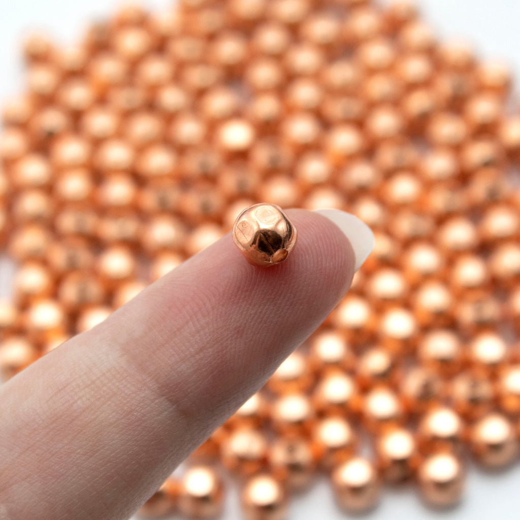 Copper Faceted Beads - Ready to Patina or Seal - 2.4mm, 3.2mm, 4mm, 4.8mm, 6.3mm, 8mm
