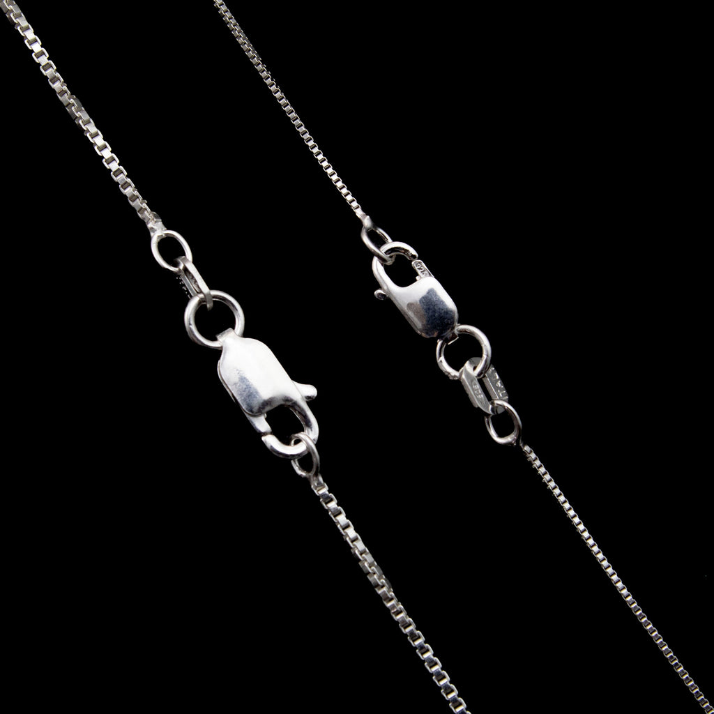 Sterling Silver Square Venetian Box Chain 2.5mm, 1.0mm, 0.6mm - Finished or By The Foot