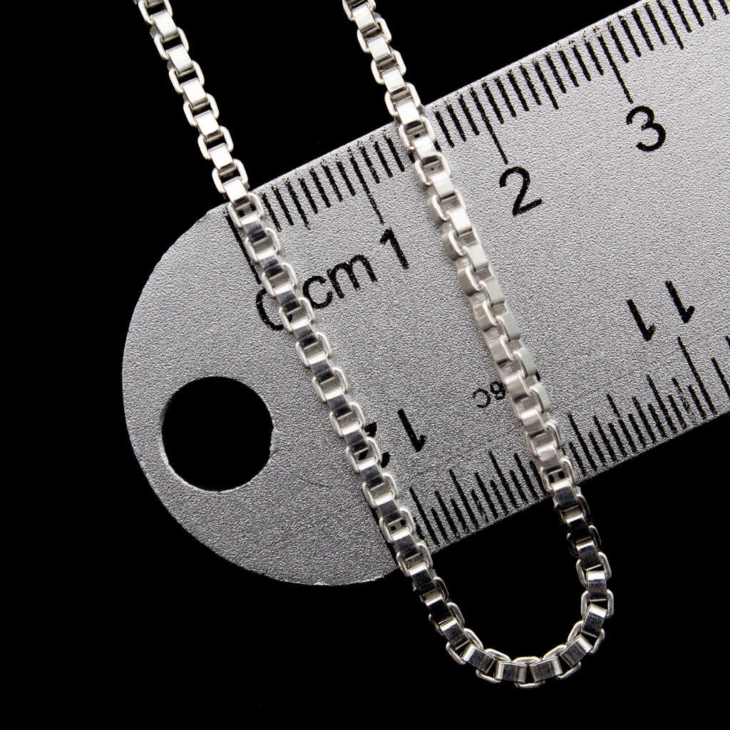 Sterling Silver Square Venetian Box Chain 2.5mm, 1.0mm, 0.6mm - Finished or By The Foot