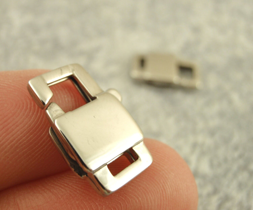 1 Stainless Steel Lobster Clasp - Unique Square Style - Sturdy and Shiny - Large 17mm X 11mm - 100% Guarantee
