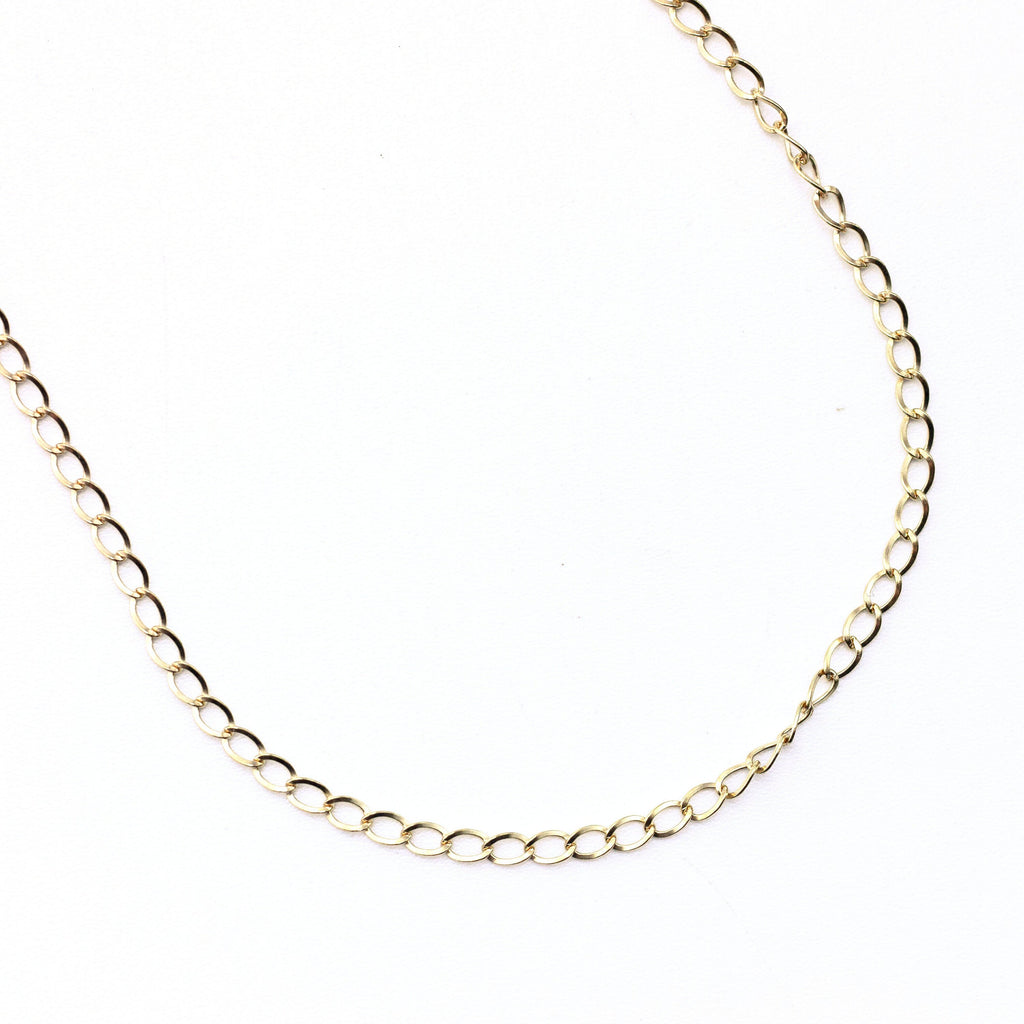 2.9mm 14kt Gold Filled Flat Curb Chain - Custom Finished Lengths or By The Foot - Made in the USA