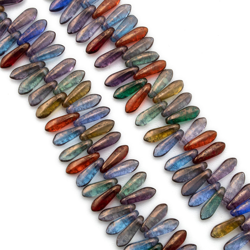 25 Dagger Beads 3mm X 10mm in Moon Dust Mix