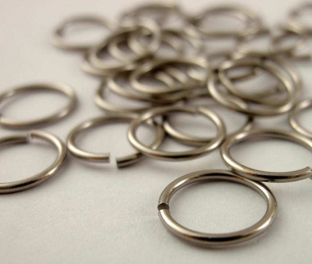 100 Hypoallergenic Solid Titanium Jump Rings in 12, 14, 16,  18, 20 or 22 Gauge, You Pick the Size