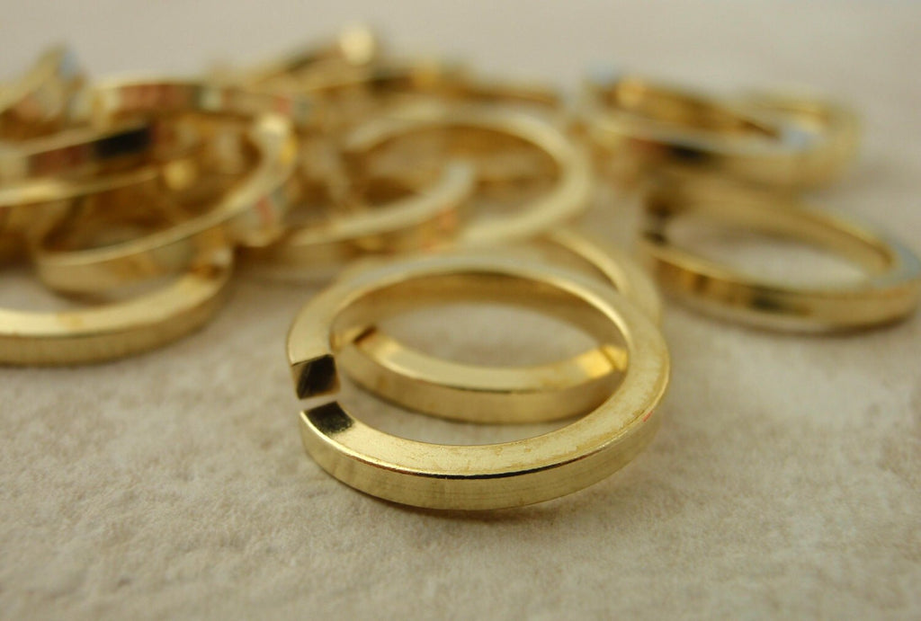 Solid Brass Jump Rings  - 50 Handmade From Square Wire - You Pick Gauge and Diameter
