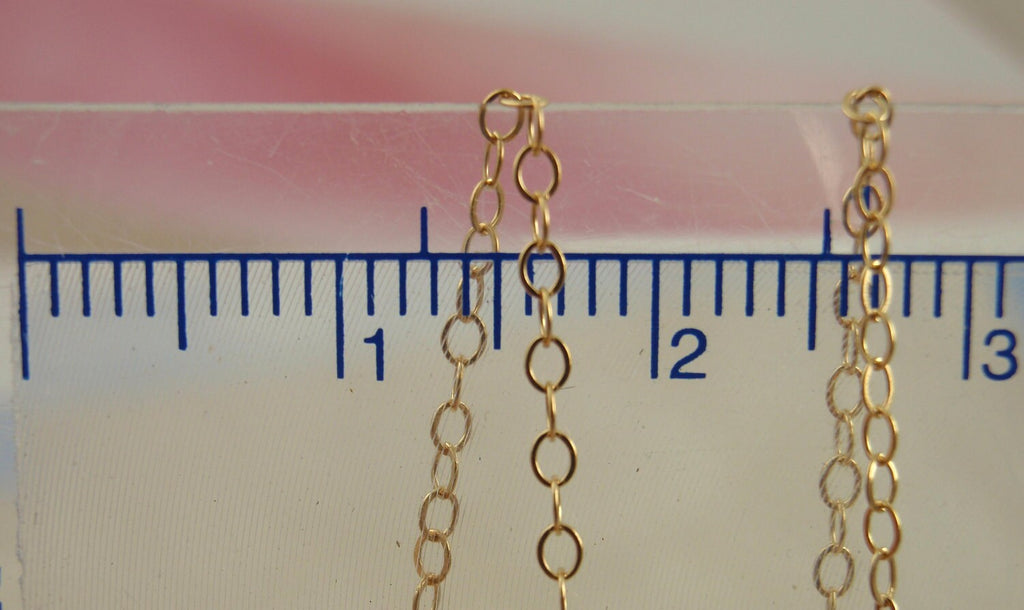 1.4mm 14kt Gold Filled Fine Flat Cable Chain - By the Foot or Finished Chain  Made in the USA
