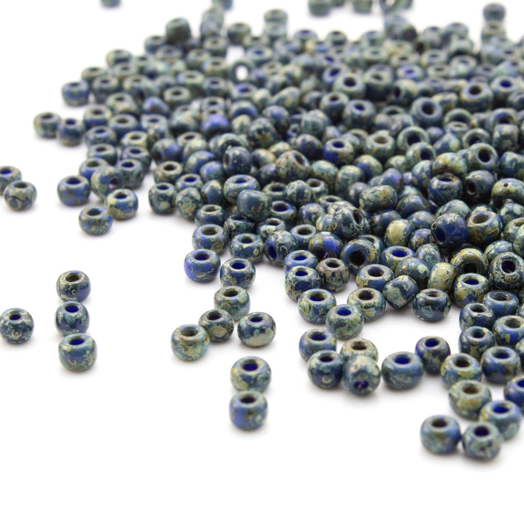 Opaque Dark Teal Picasso Miyuki 6/0 Glass Seed Beads - 100% Guarantee