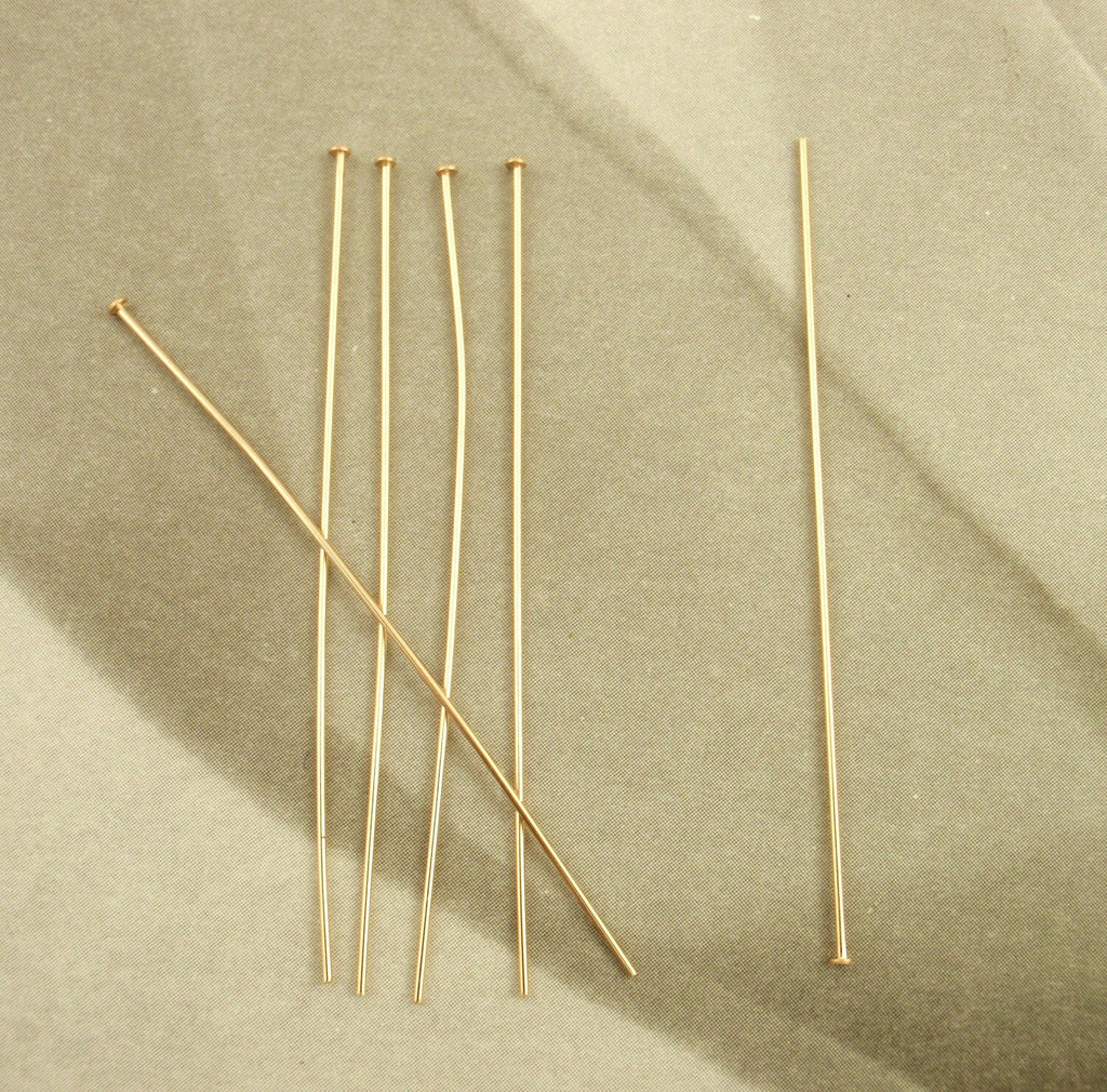 50 Solid Bronze Stunning Flat Head Pins in 21 or 23 gauge - Raw or Oxidized - Made in the USA