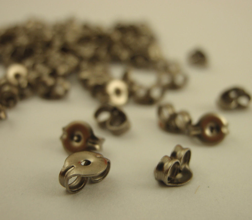 20 Pairs Hypoallergenic Titanium Ear Nuts, Backs, Clutches, ThiNgS - Light Weight Silver Grey Tone