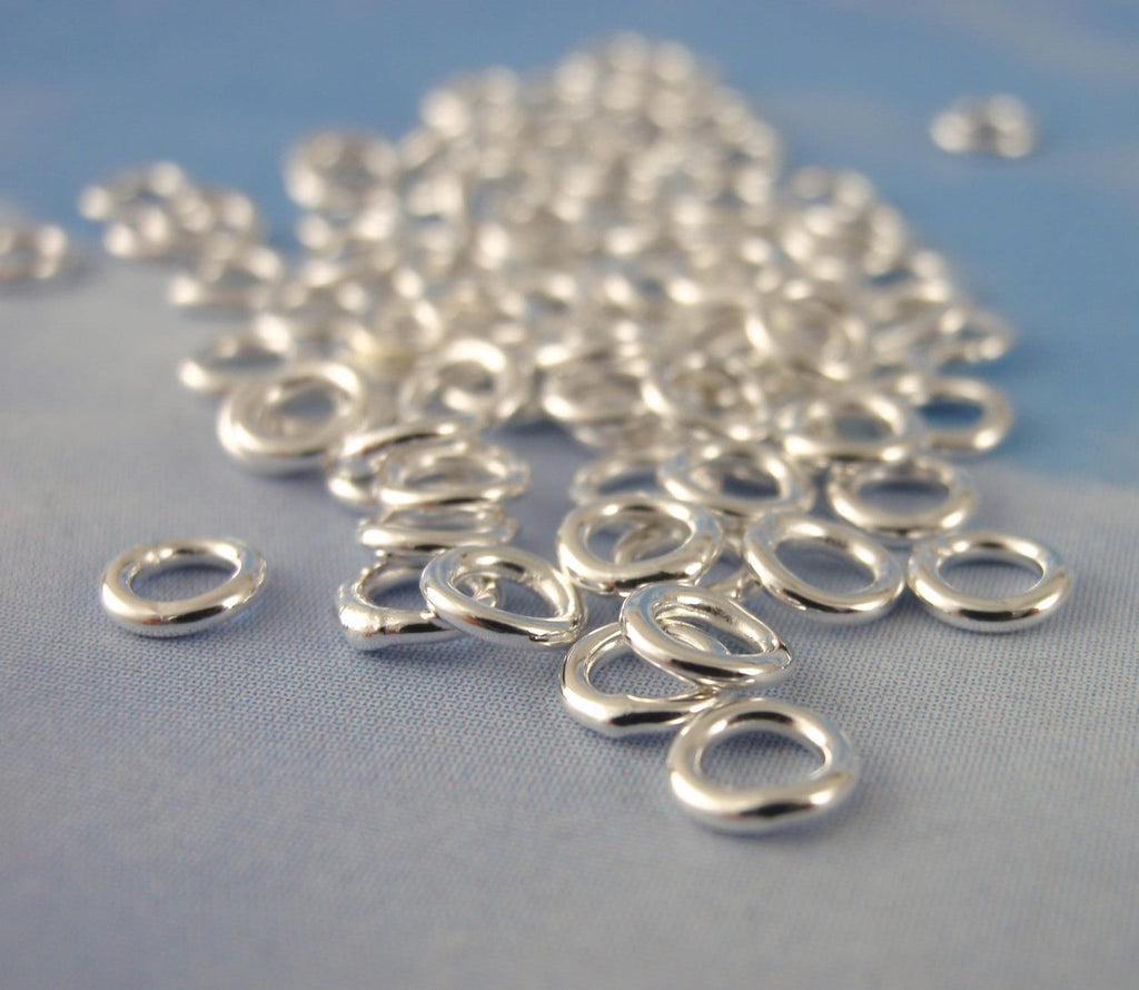 100 Soldered Closed Silver Plated Jump Rings - Best Commercially Made - 20 gauge 4mm, 6mm, 8mm, 10mm, 18 gauge 6mm, 8mm, 10mm OD