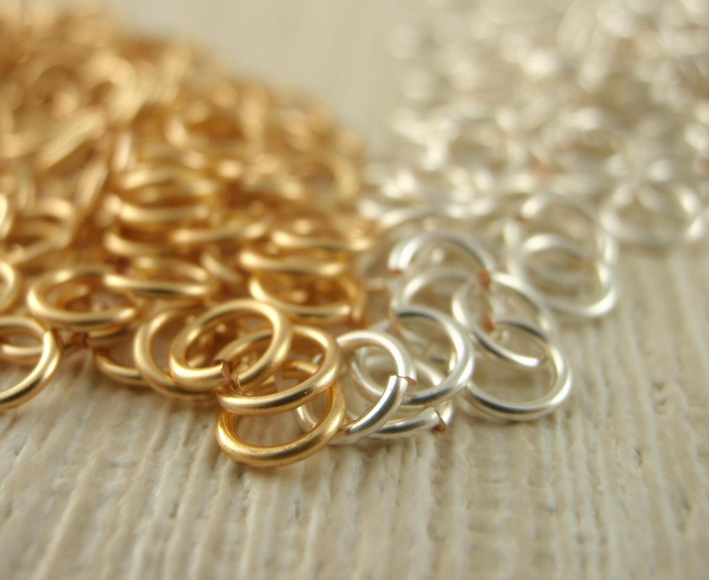 100 Gold Colored or Silver Plated Jump Rings 22 gauge 3 mm ID Hand Crafted For Your Chainmaille and Jewelry Creations