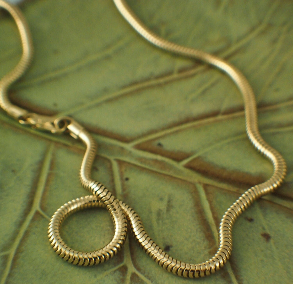 18 inch Gold Plated Brass Snake Chain - 3mm - Top Shelf - Sturdy and Elegant and Made in the USA