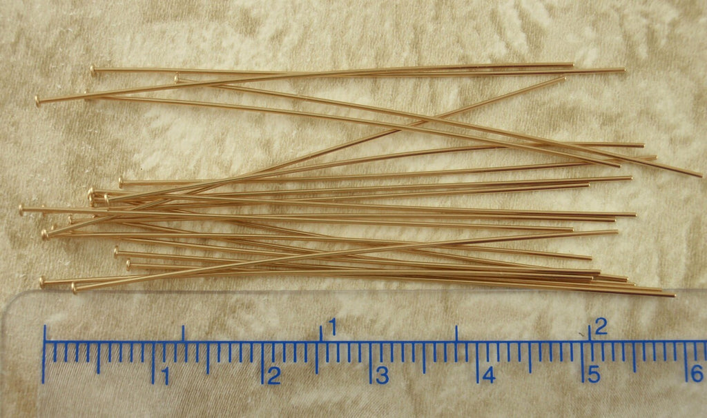10 - 14kt Gold Filled Flat Head Pins 23, 24 gauge