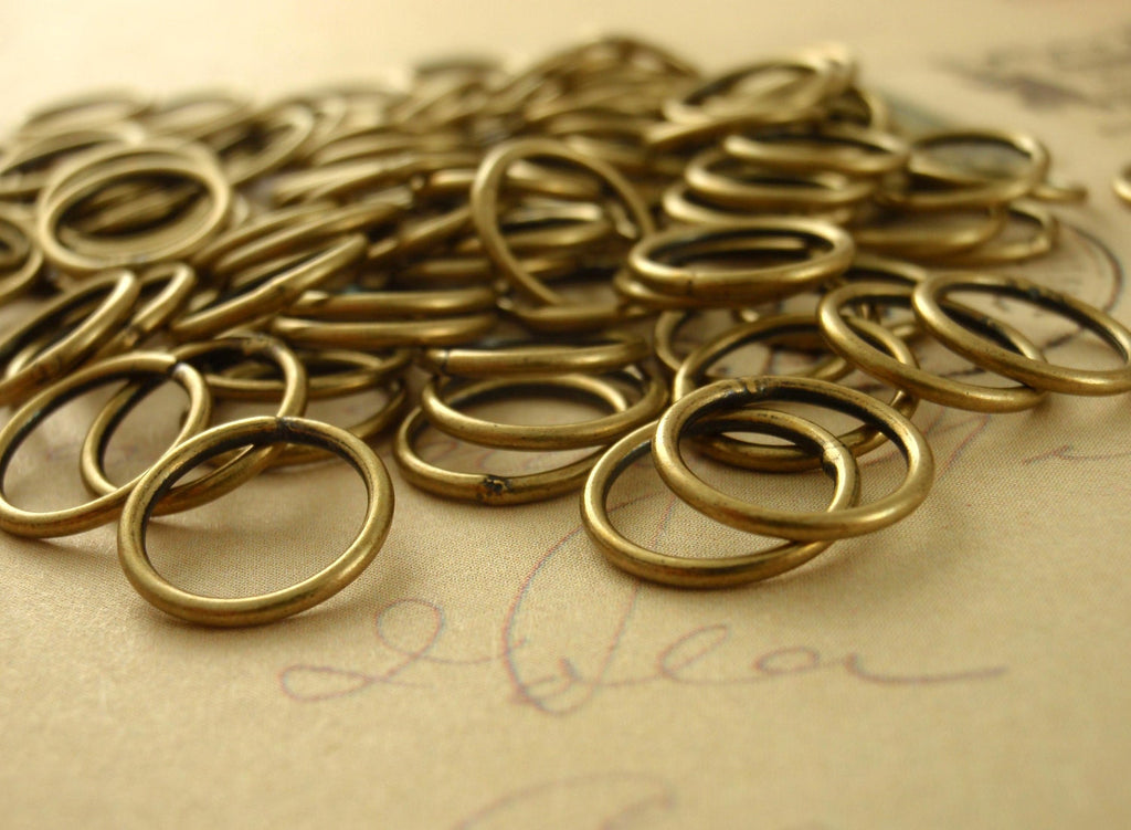 100 Antique Gold Soldered Closed Jump Rings 20 and 18 gauge 4mm, 6mm, 8mm or 10mm - 100% Guarantee