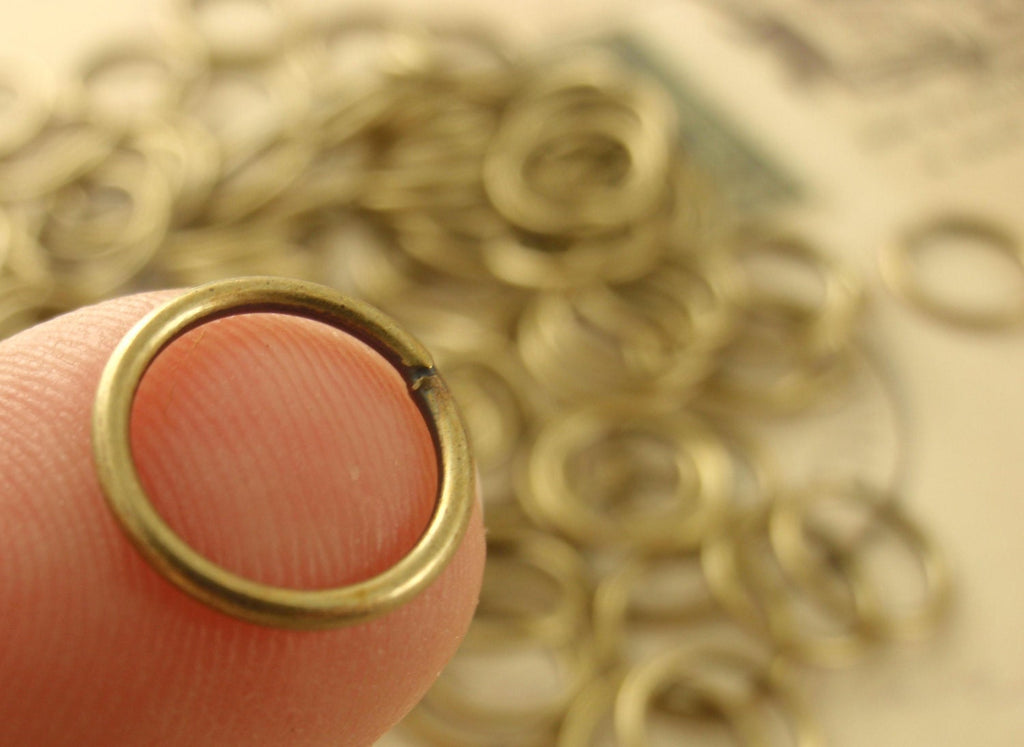 100 Antique Gold Soldered Closed Jump Rings 20 and 18 gauge 4mm, 6mm, 8mm or 10mm - 100% Guarantee