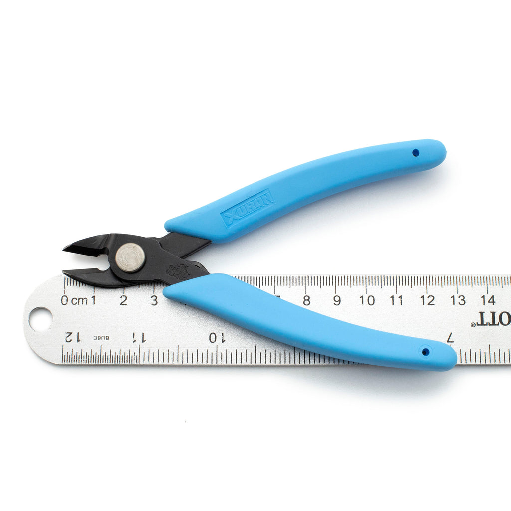 Xuron Maxi Shear Flush Wire Cutters - Our Economical Pick for Nipping Tight Spots - Free Wire Sample Included - Made in the USA