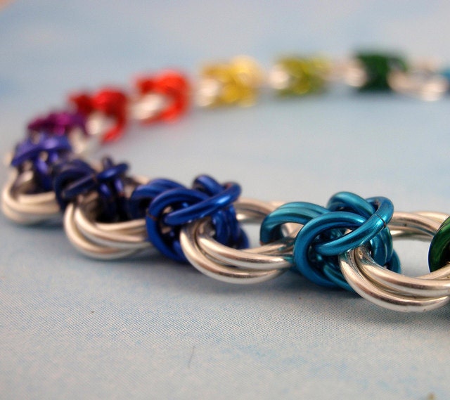 Silver Rainbow Anklet Kit - Linked Loops III - Beginner and Beyond - OR Bracelet with Earrings - 100% Guarantee