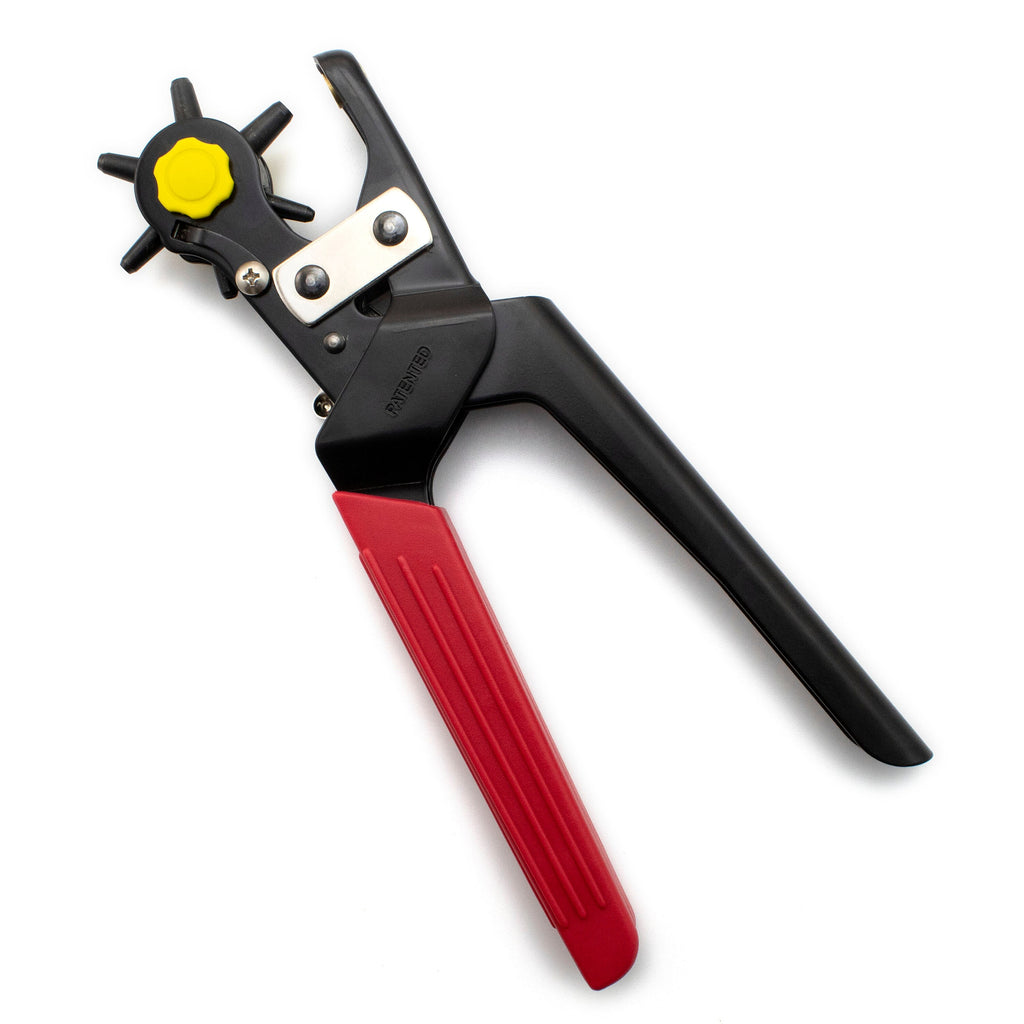 Leather Hole Punch with 6 Different Hole Sizes - Free Sample Pack of Leather Scraps Included