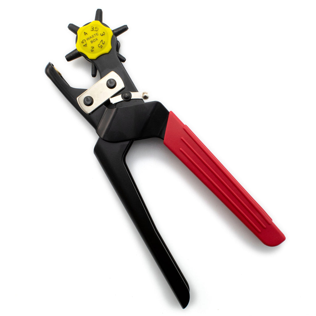 Leather Hole Punch with 6 Different Hole Sizes - Free Sample Pack of Leather Scraps Included