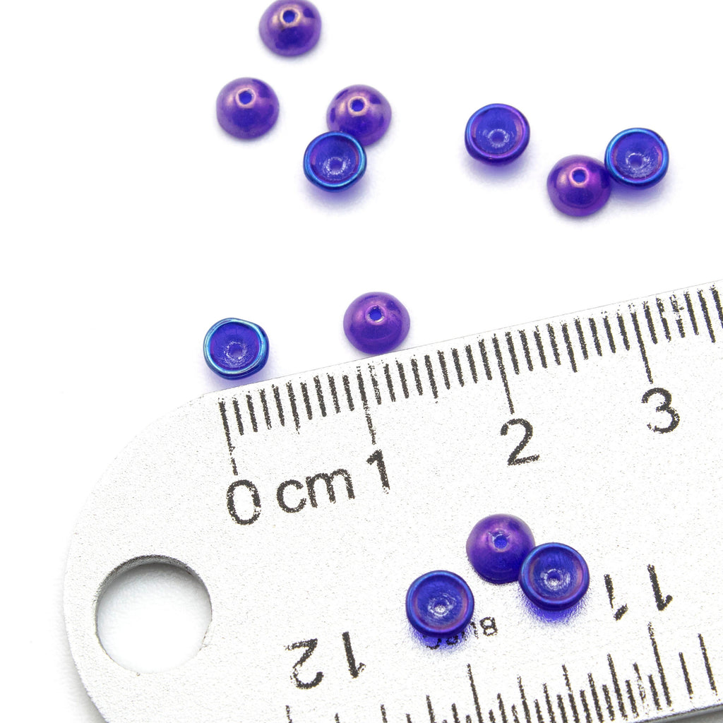 30 - 2mm X 4mm Luster Cobalt Teacup Beads - Czech Pressed Glass - 100% Guarantee