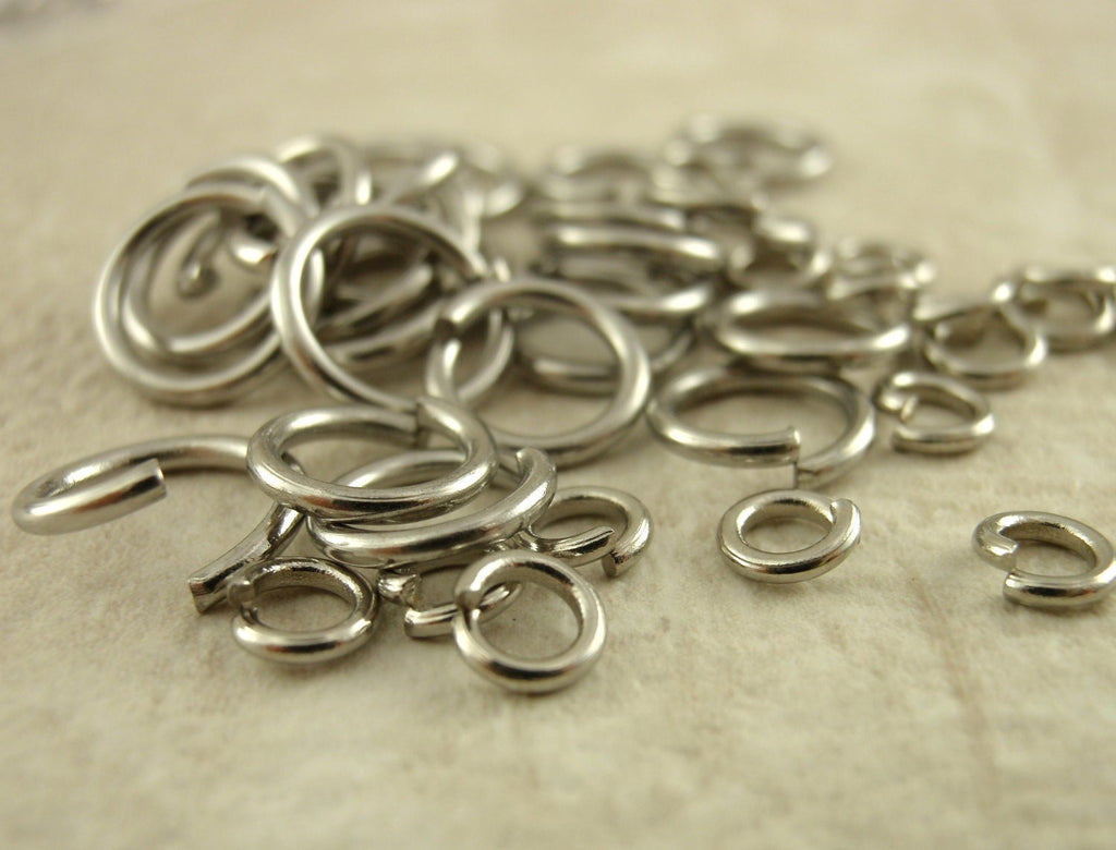 100 Handmade Surgical Stainless Steel Jump Rings - 22, 20, 18, 16, 14, 12 gauge