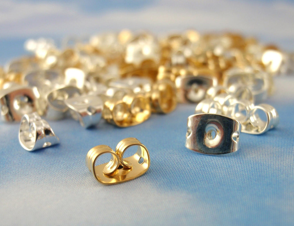 20 Pairs Silver, Gold, Antique Gold or Gunmetal Plated Ear Nuts, Backs, Clutches, Things